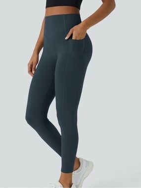 High-Waist Pocket Leggings in Deep Teal